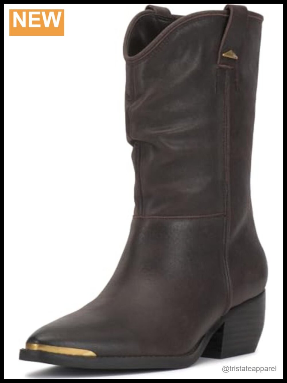 Vince Camuto Pezzra Women's Mid-Calf Pull-On Leather Boots Block Heel